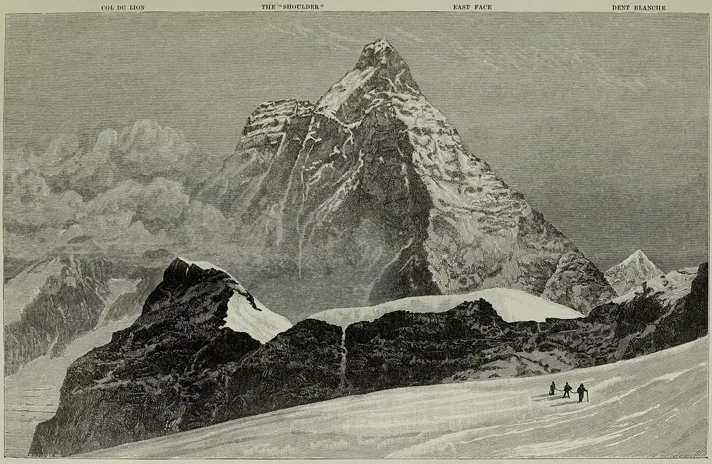 Portrait d'époque d'Edward Whymper, le regard dur et déterminé, figure de proue de la conquête des Alpes par les Britanniques.