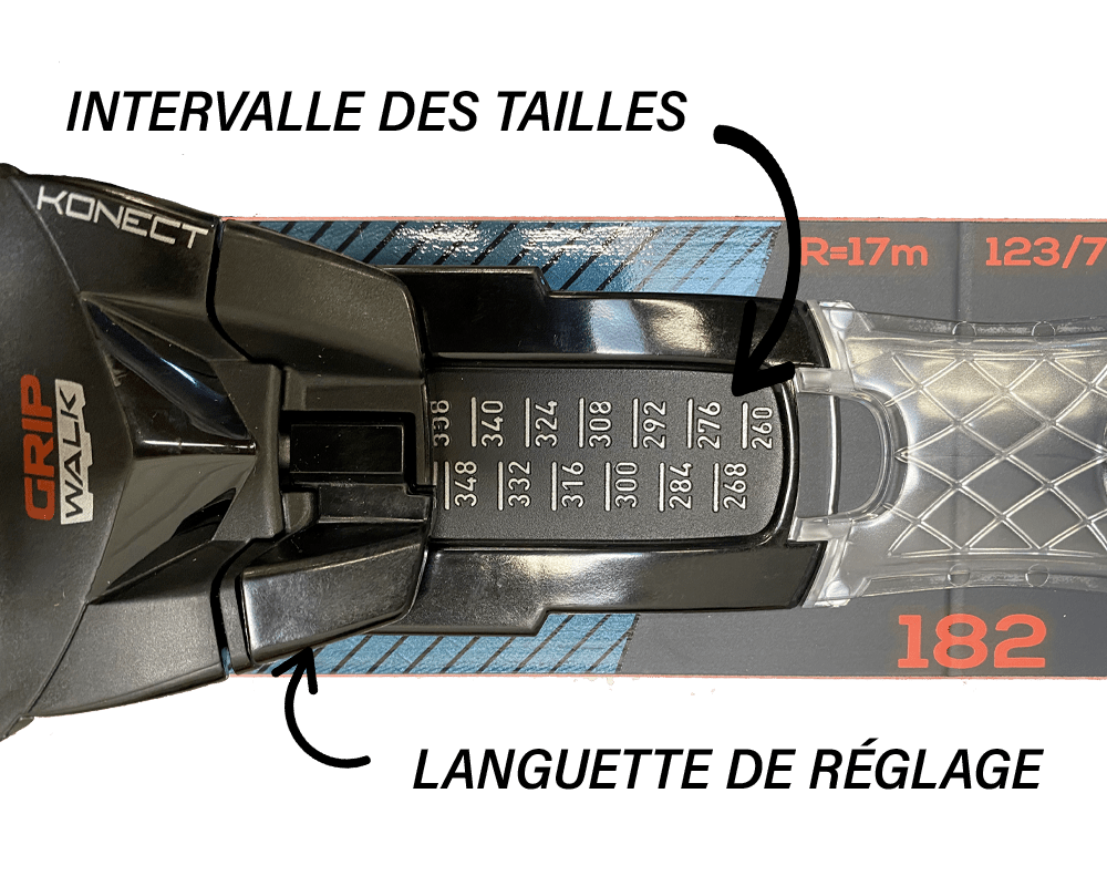 Skieur enclanchant sa chaussure dans la talonnière de sa fixation sur la piste, prêt à affronter les contraintes physiques de la descente.