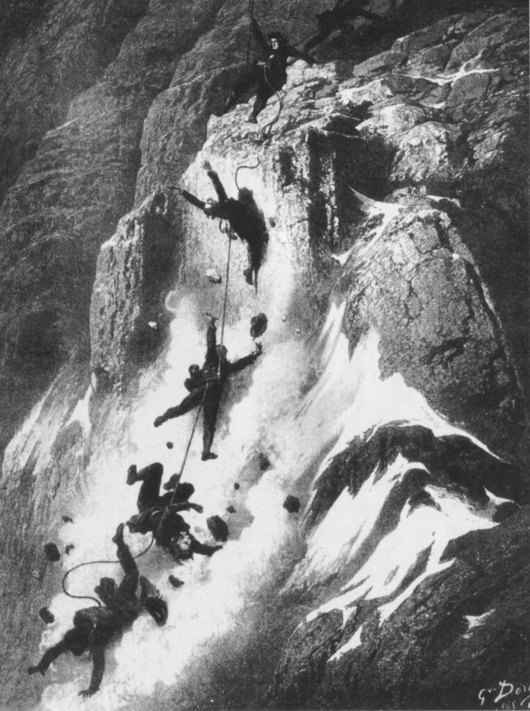 La catastrophe du Cervin de 1865, illustration de Gustave Doré