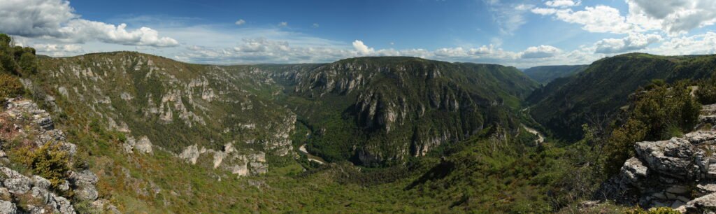Vue panoramique des gorges du Tarn depuis le Point Sublime