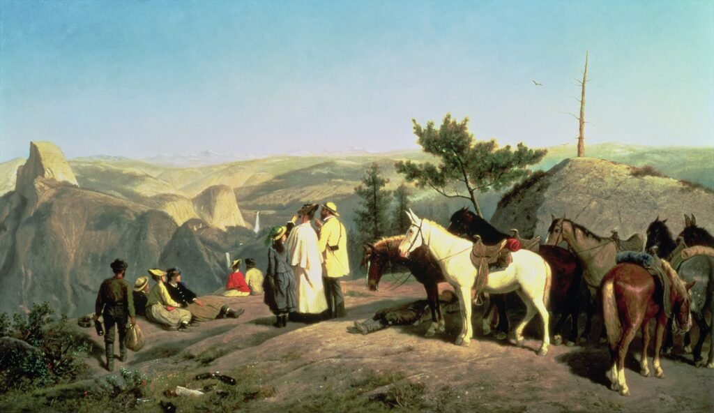 Peinture de la vallée de Yosemite depuis Glacier Point, 1874